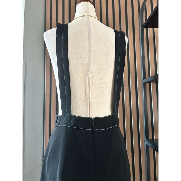 Zara Black Mini-Skirt with Suspenders size small - Picture 5 of 8
